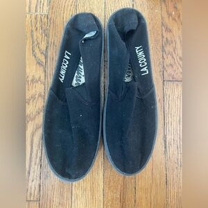 LA County Jail Black Slip-On Shoes